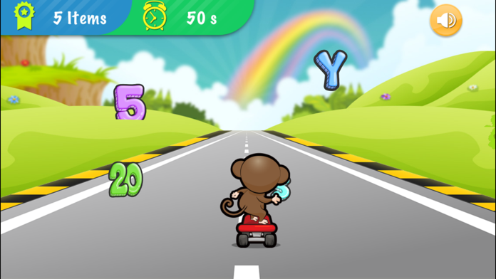 Abc jungle skateboard -  for preschoolers, babies, kids, learn English Game Screenshot