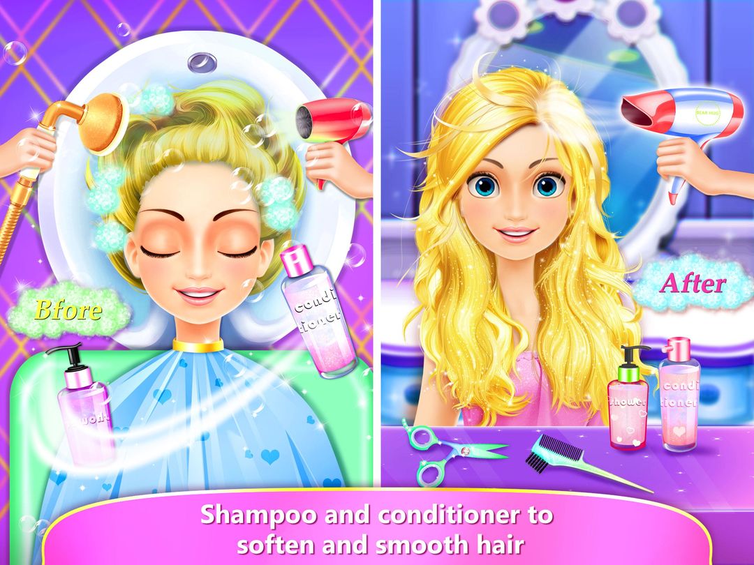 Rainbow Hair Salon - Dress Up 게임 스크린 샷