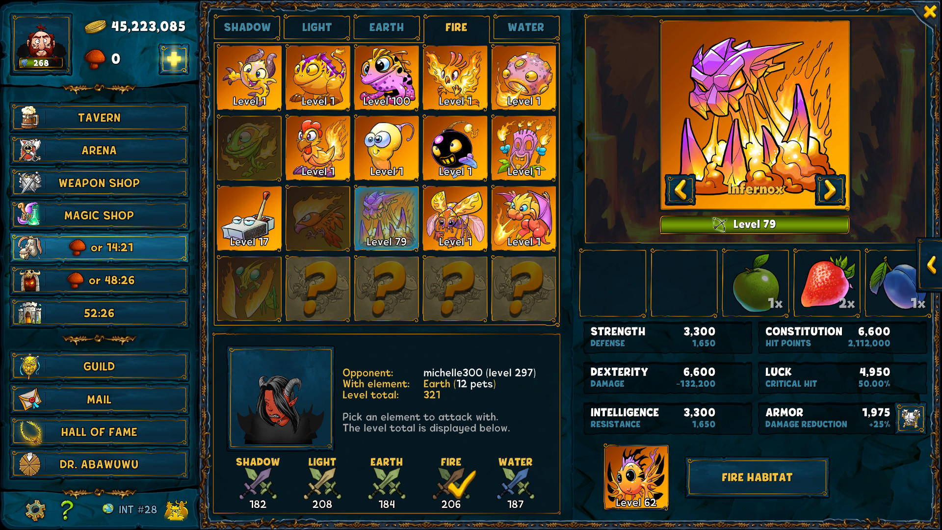 Screenshot of Shakes and Fidget