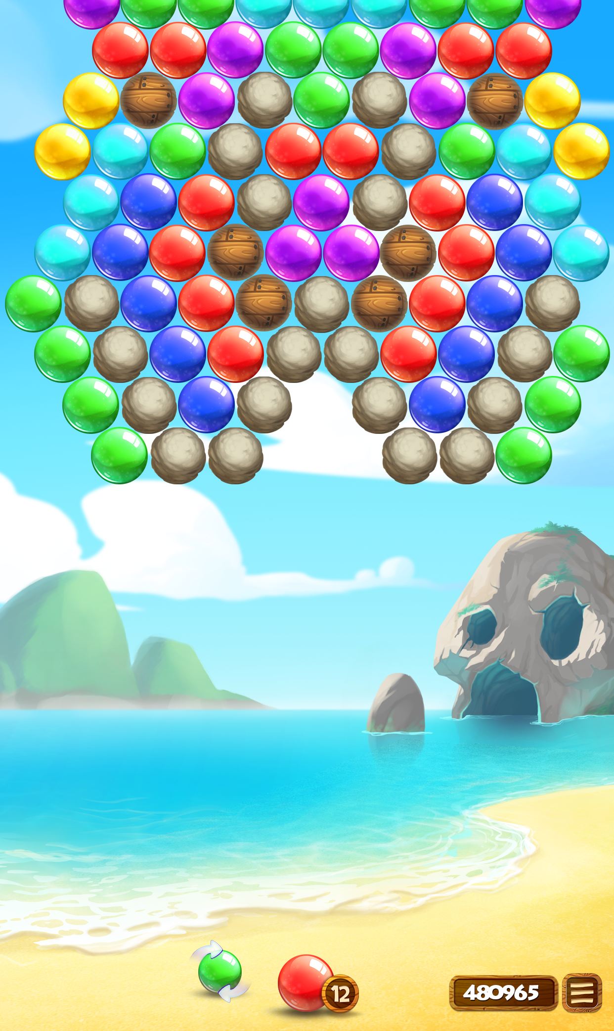 Bubble Beach Game Screenshot