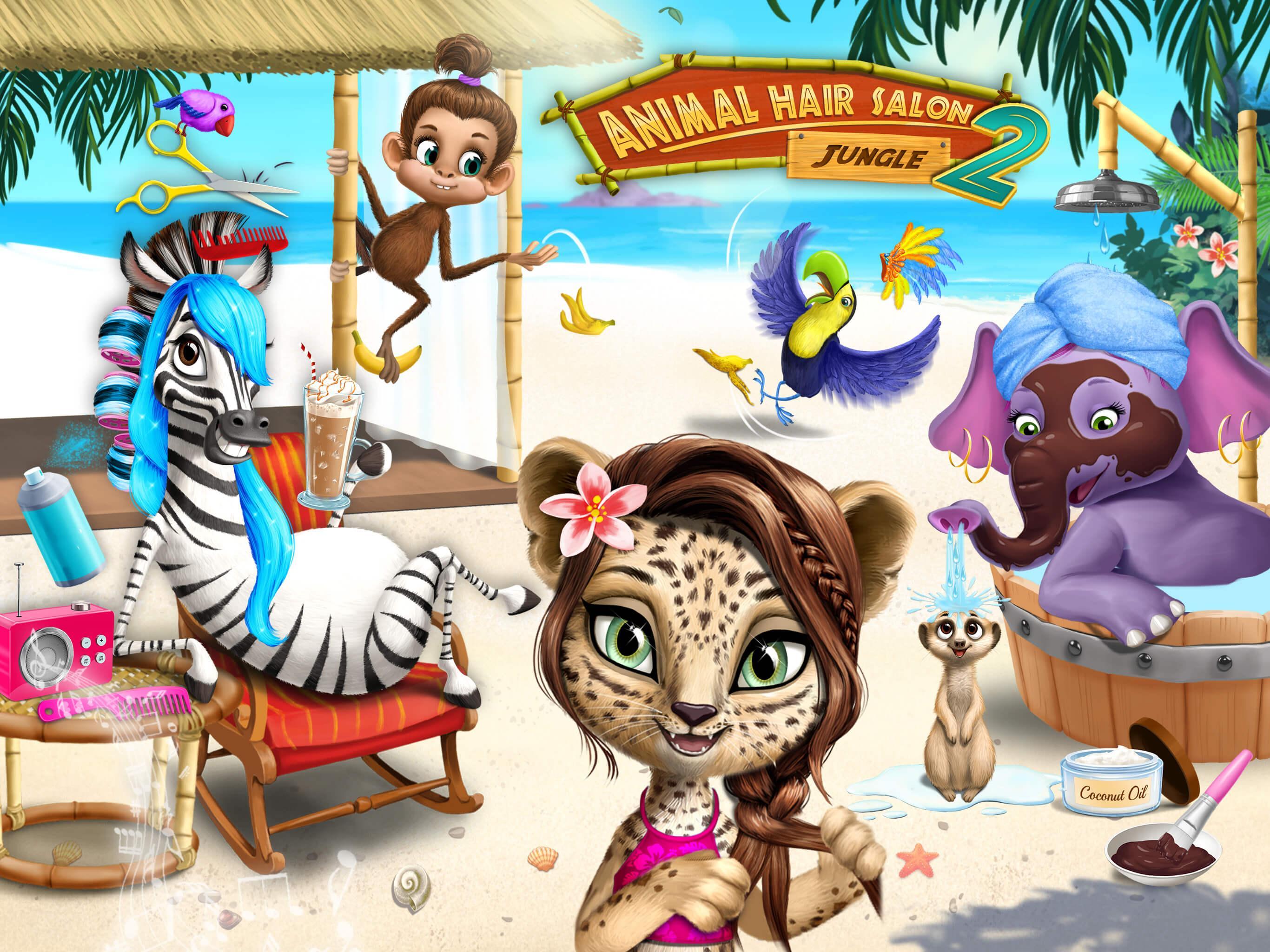 Jungle Animal Hair Salon 2 Game Screenshot