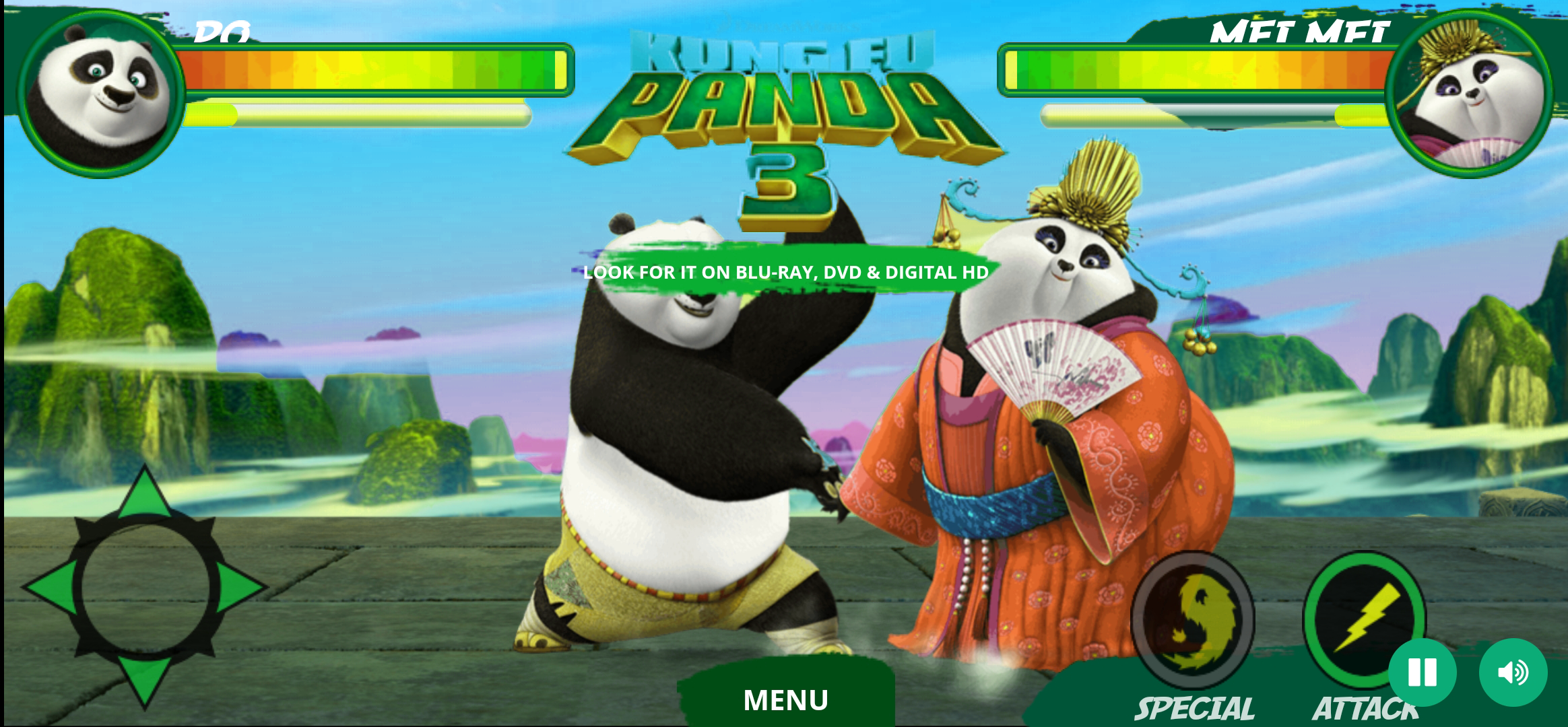 Panda tests his kung fu skills ゲームのスクリーンショット