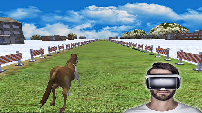 Screenshot of VR 野生 德比 骑马 - 马 种族 wild derby riding - horse race