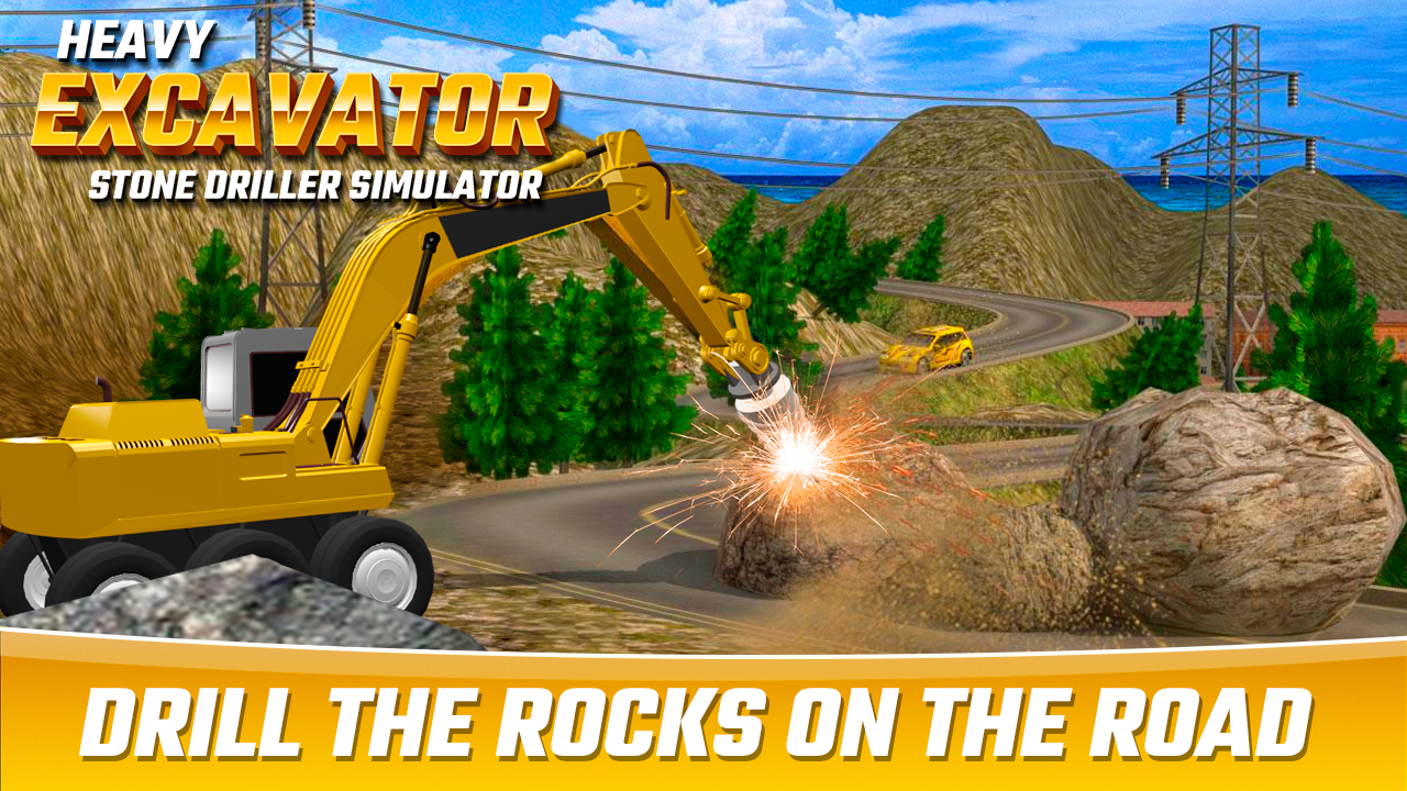 Heavy Excavator Stone Driller Simulator Game Screenshot