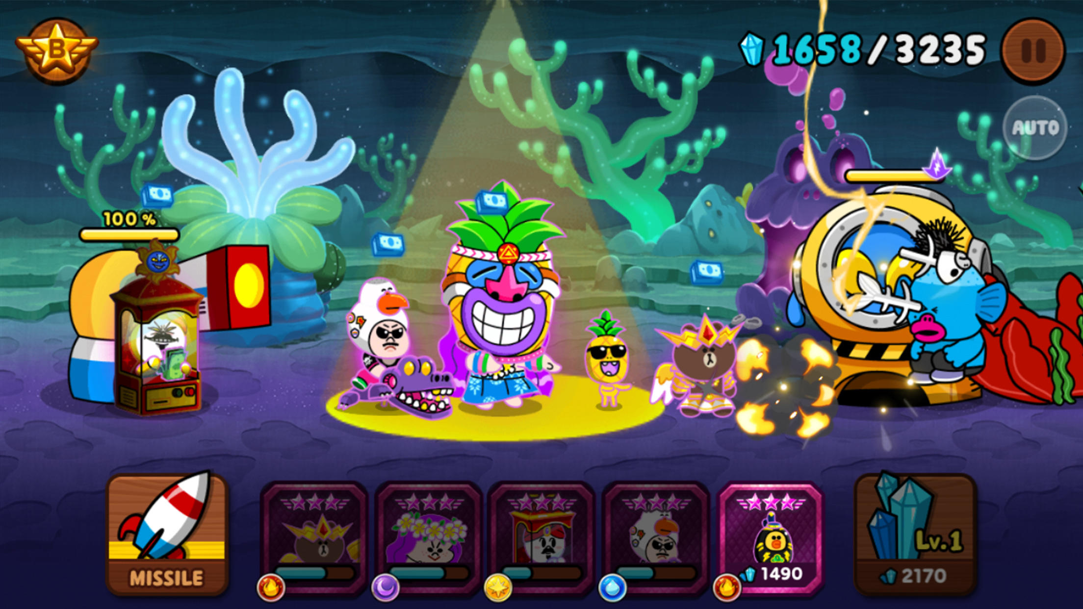 LINE Rangers: Brown-Cony Wars! Game Screenshot