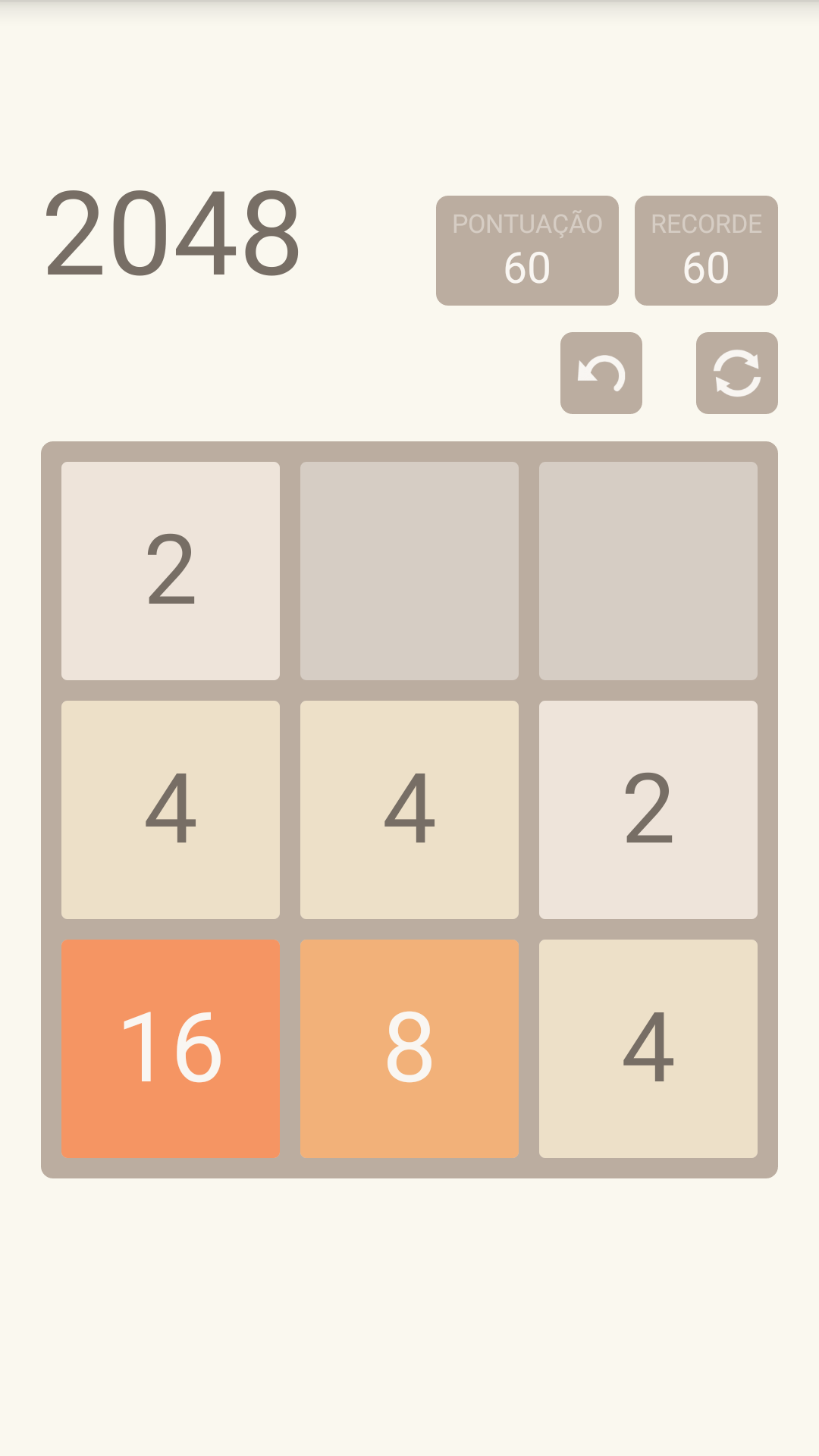 Captura de Tela do Jogo 2048