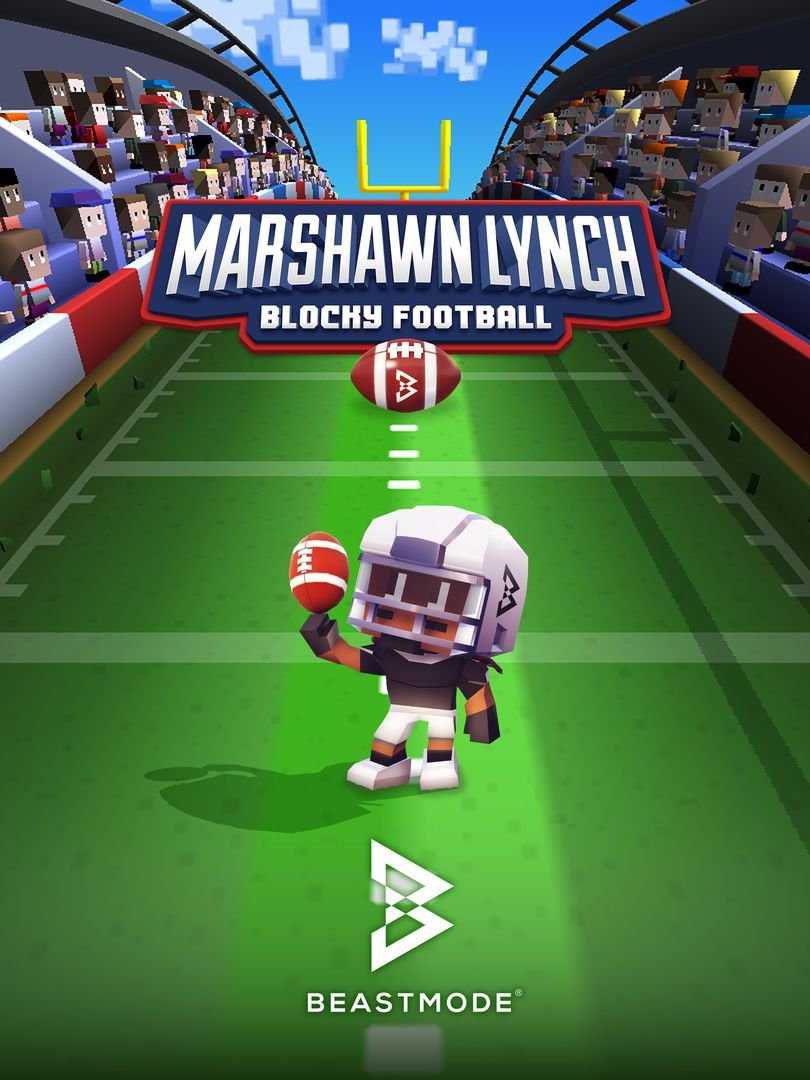 Marshawn Lynch Blocky Football ภาพหน้าจอเกม