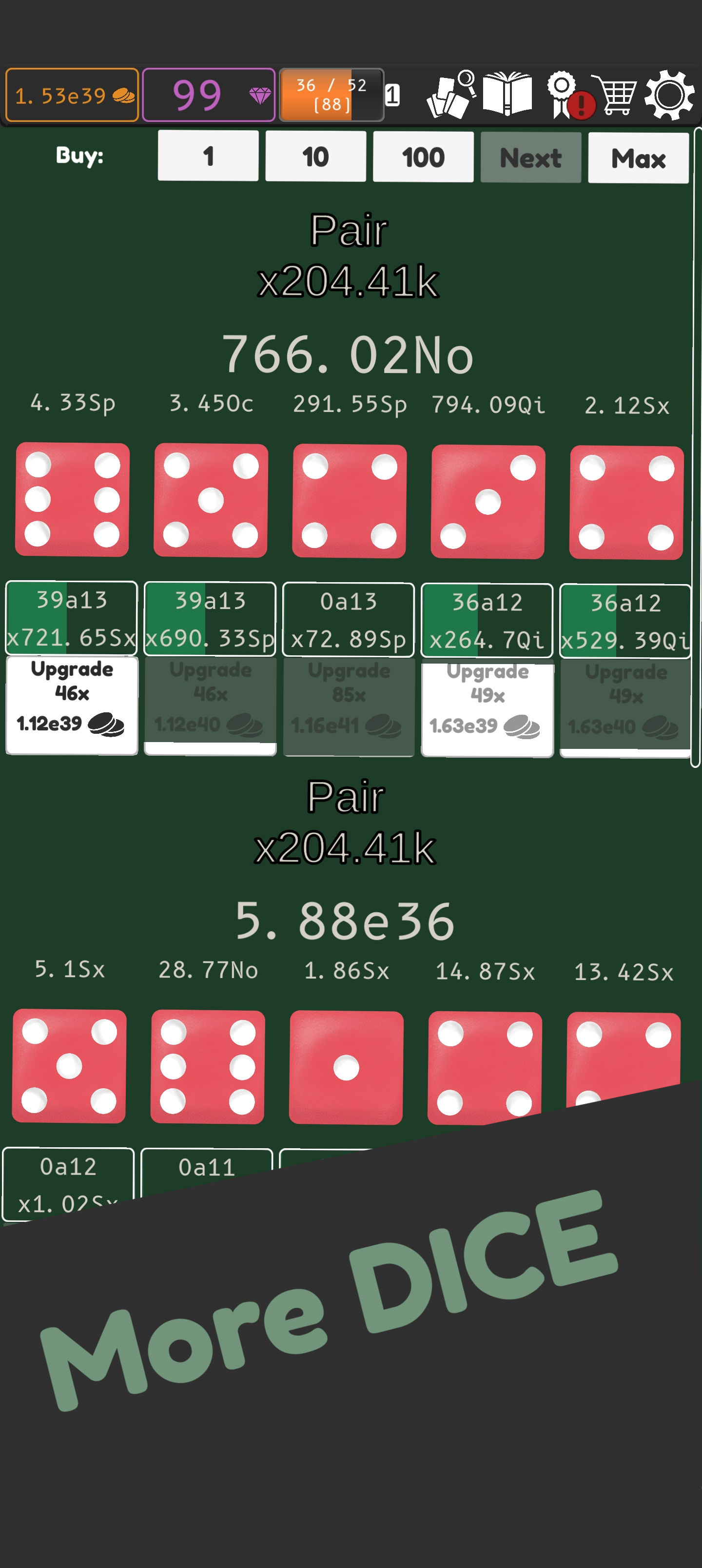 Screenshot of Idle Dice 2