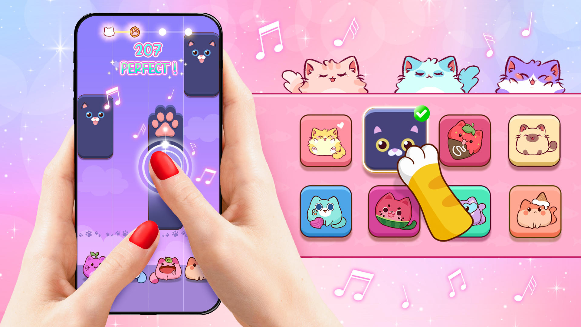 Screenshot of Cat Tiles: Cute Piano Game