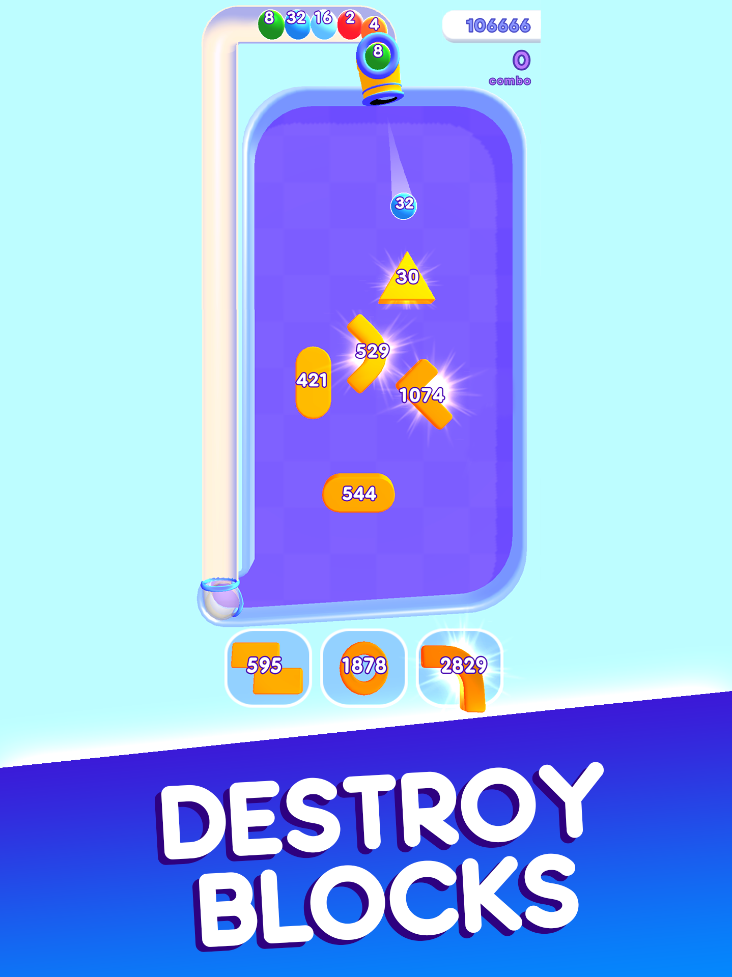 2048 Destruction Balls ゲームのスクリーンショット