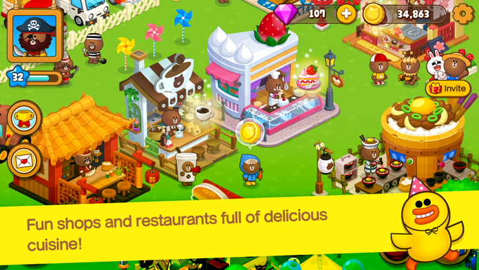 LINE BROWN FARM 게임 스크린샷