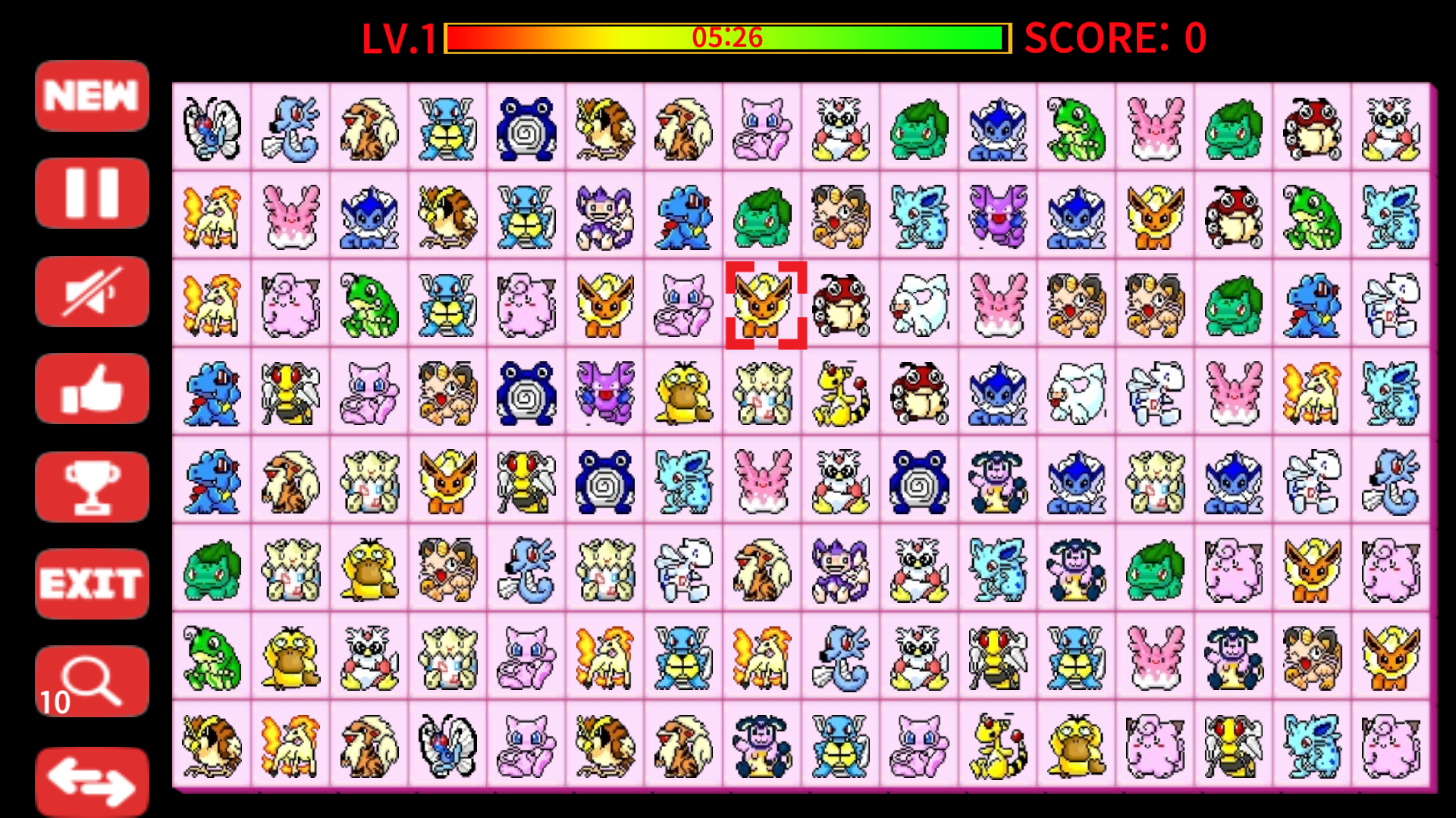 Pikachu Onet Classic Game Screenshot