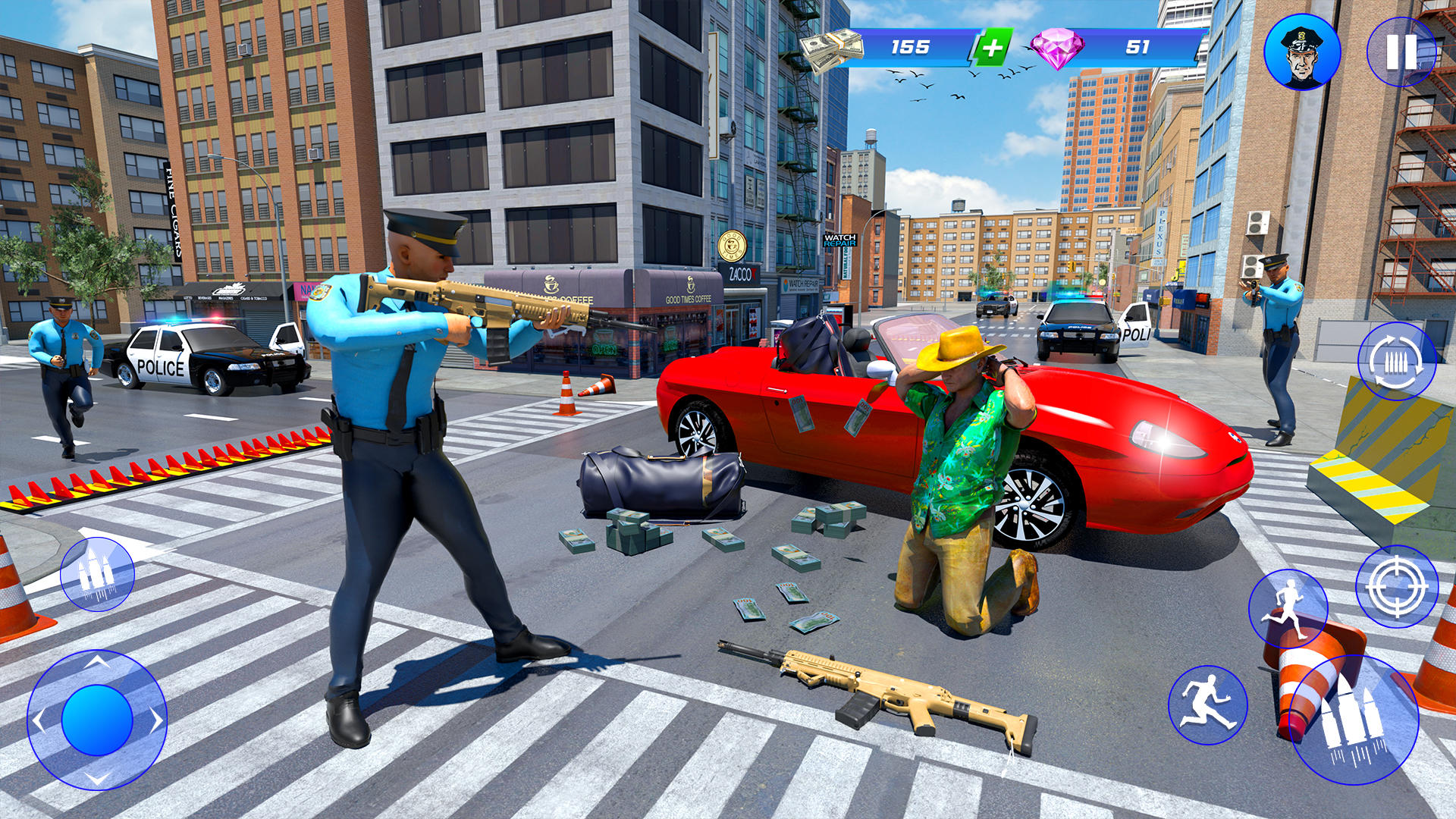 Police vs Gangster mafia city android iOS apk download for