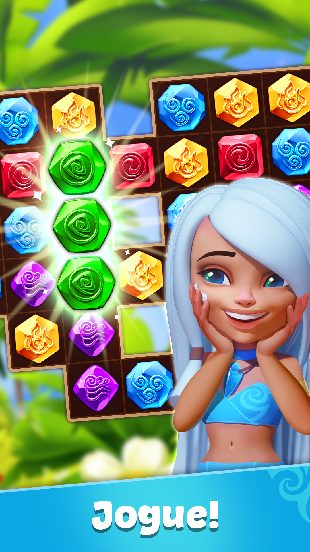 Captura de Tela do Jogo Gemmy Lands - Jogos de Match 3