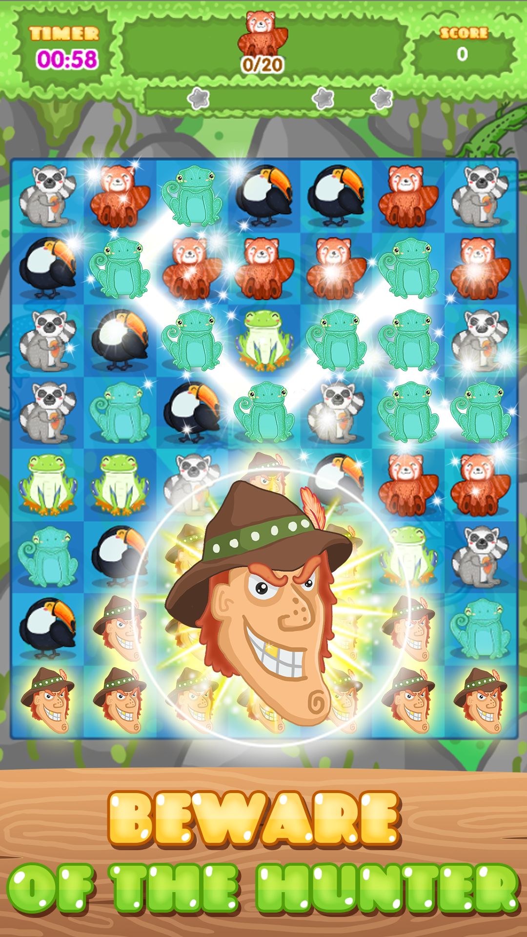 Connect - Jungle Treasures: Pets & Jewels Game Screenshot