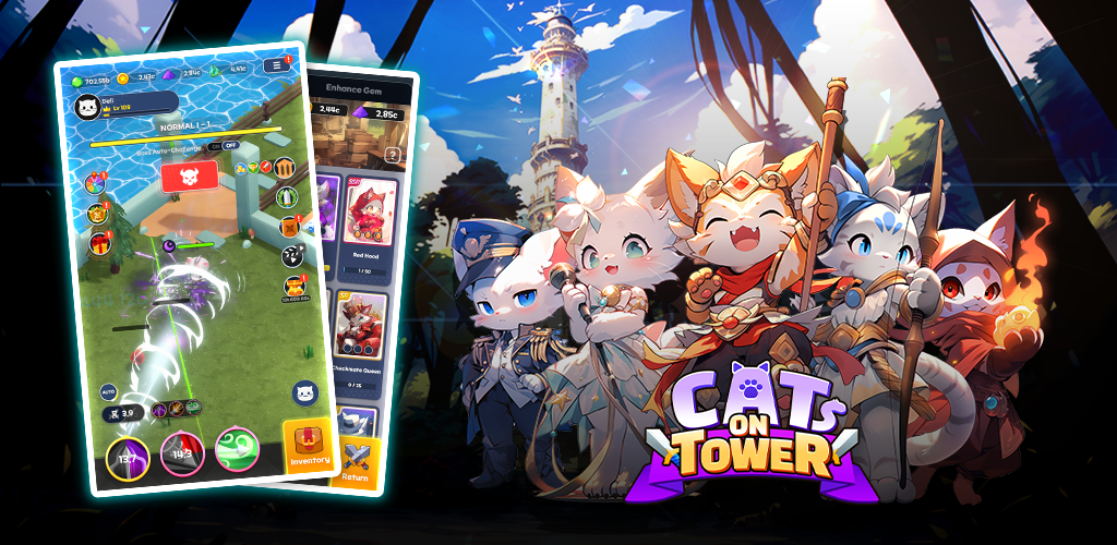 Screenshot of the video of Tower Cat Battle: Idle Cat RPG
