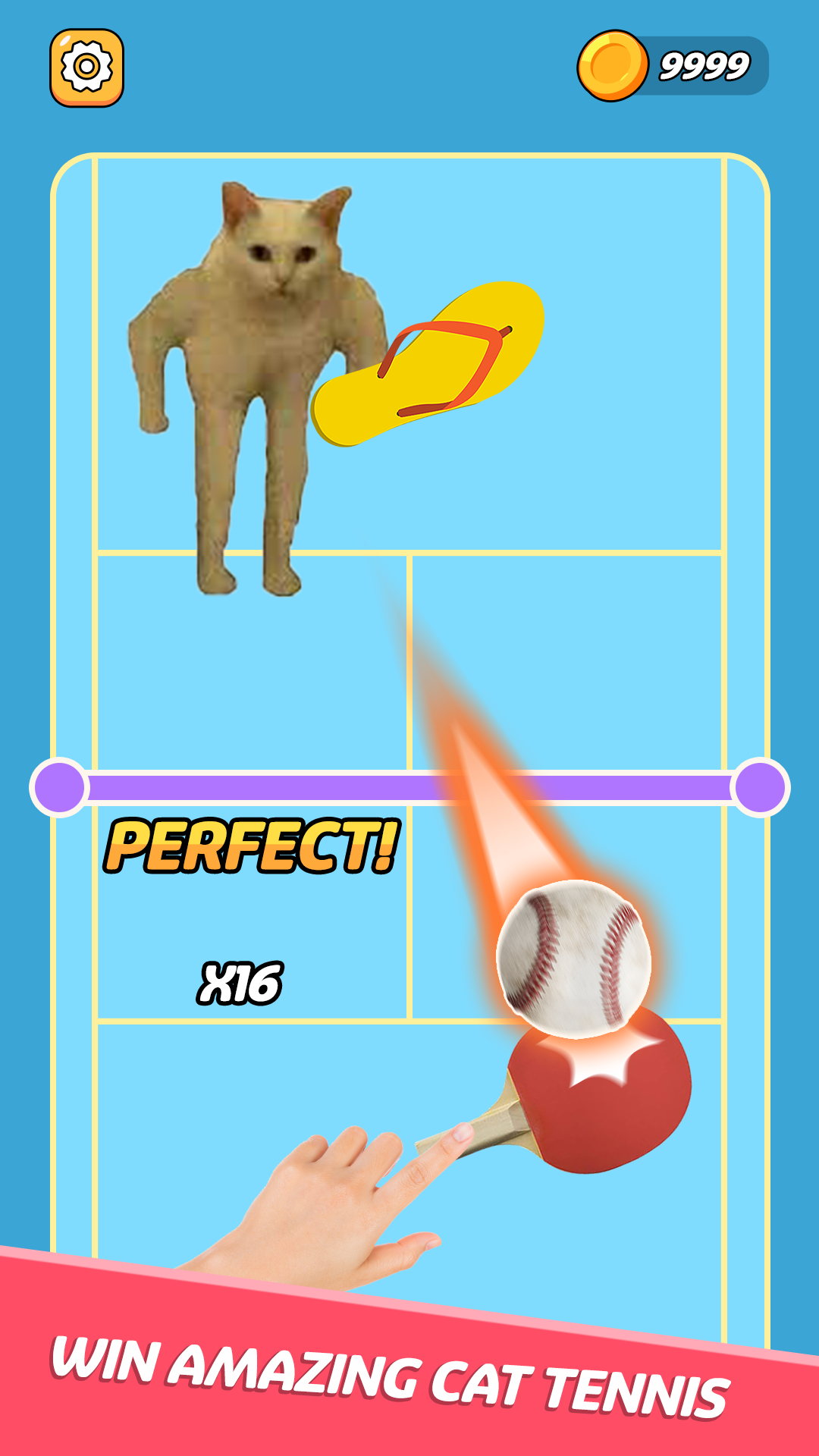 Tennis Cat - Funny Meme Cat Game Screenshot