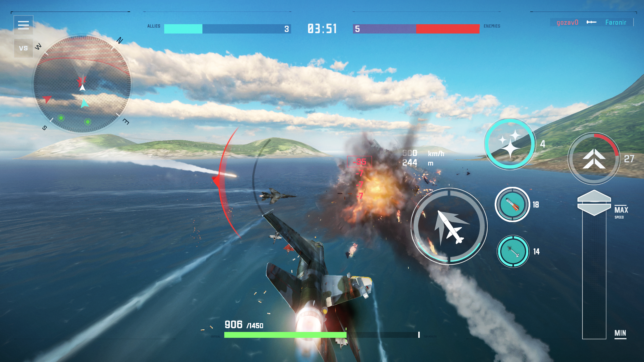 Sky Combat 2: Air Combat PvP Game Screenshot