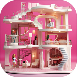 Barbie para Dollhouse, armário rosa, móveis, jogo de vestir