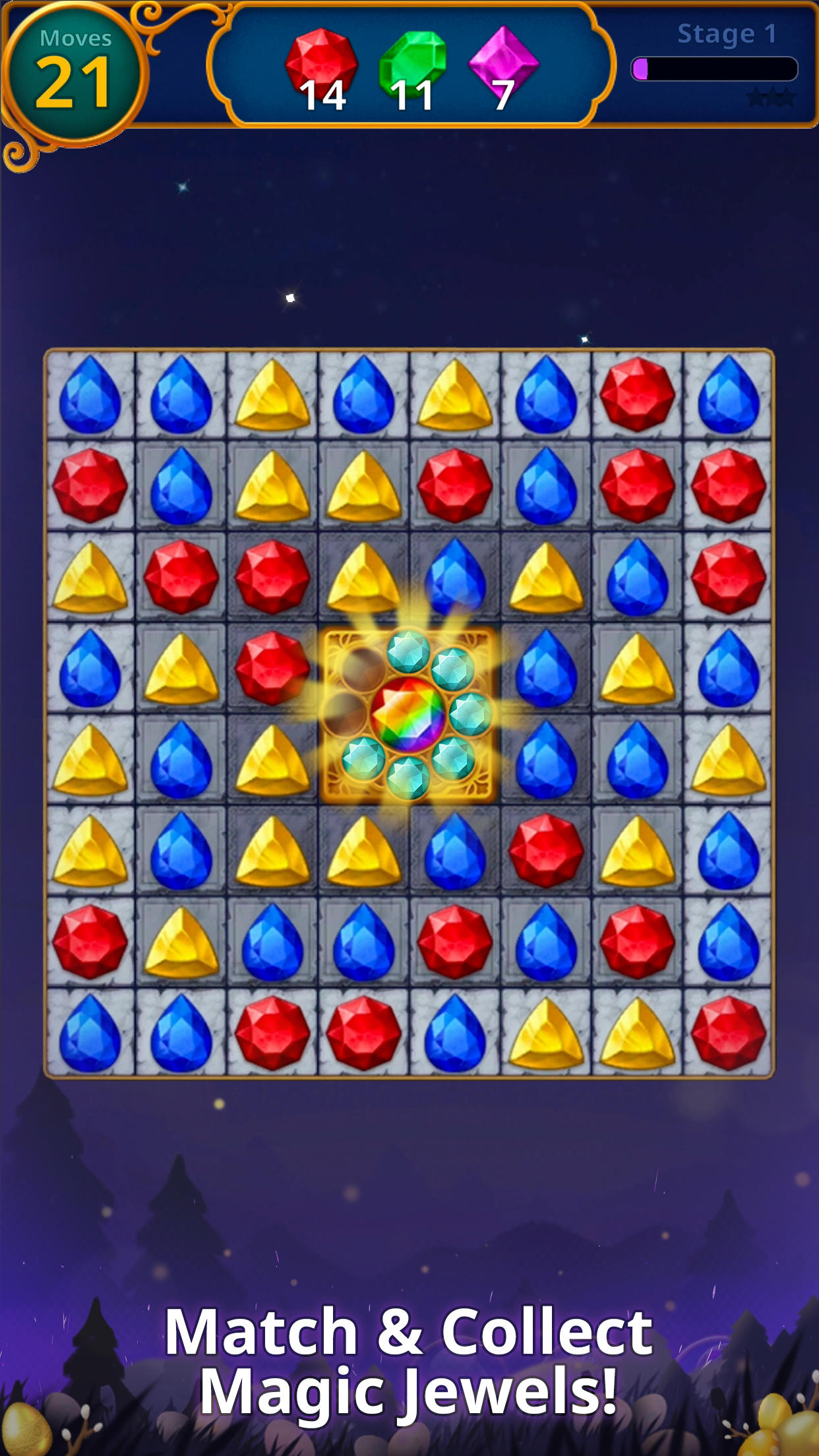 Screenshot 1 of Jewels Magic: ปริศนา Match3 24.0405.00