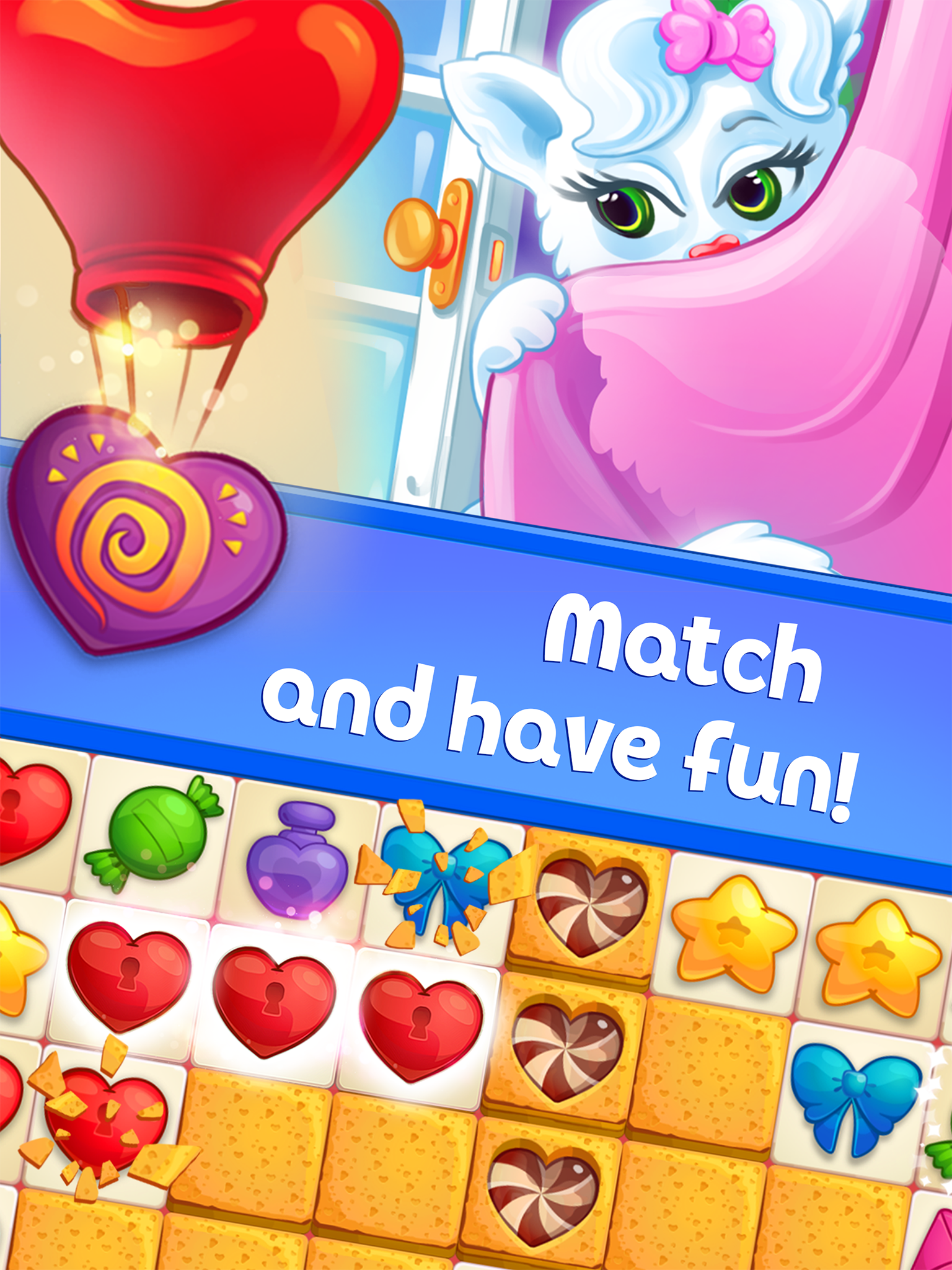 Sweet Hearts - Match 3 게임 스크린샷