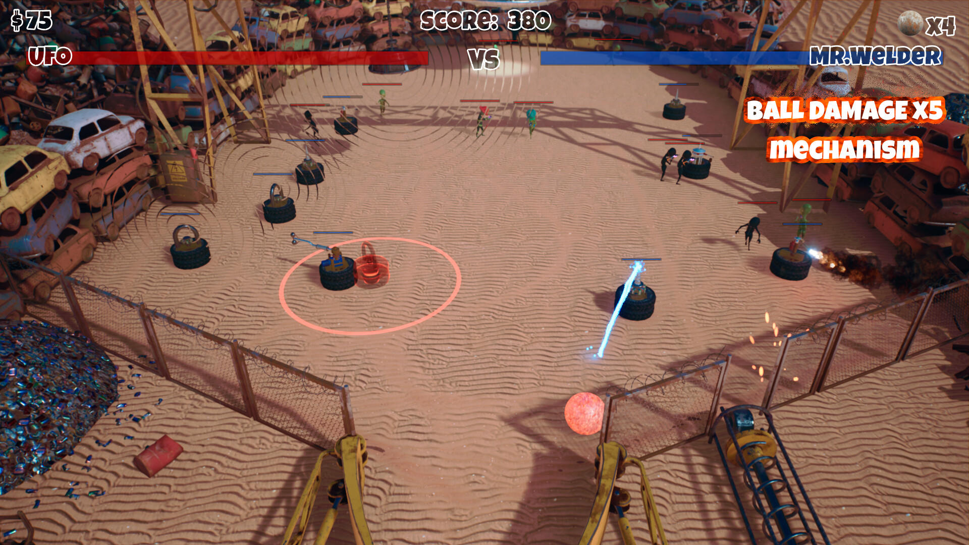 Mr.Welder's Pinball Defence screenshot game