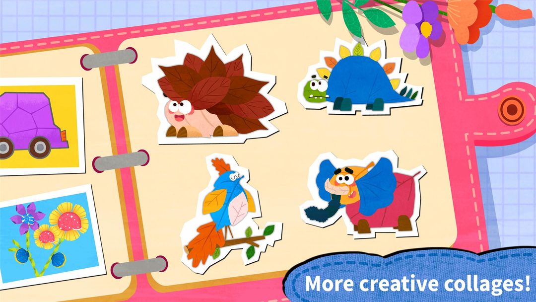 Screenshot of Baby Panda's creative collage design