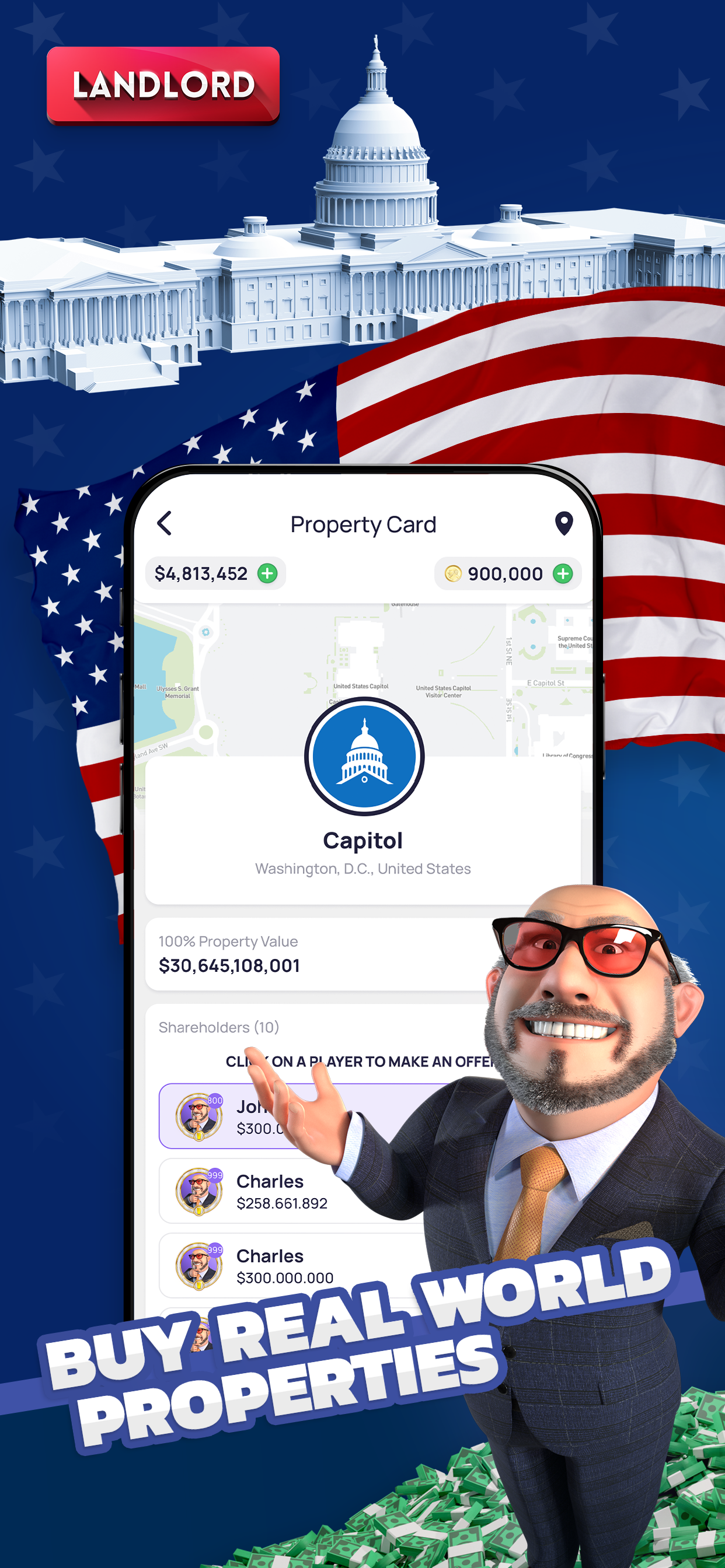 Landlord Tycoon: Own the World Game Screenshot