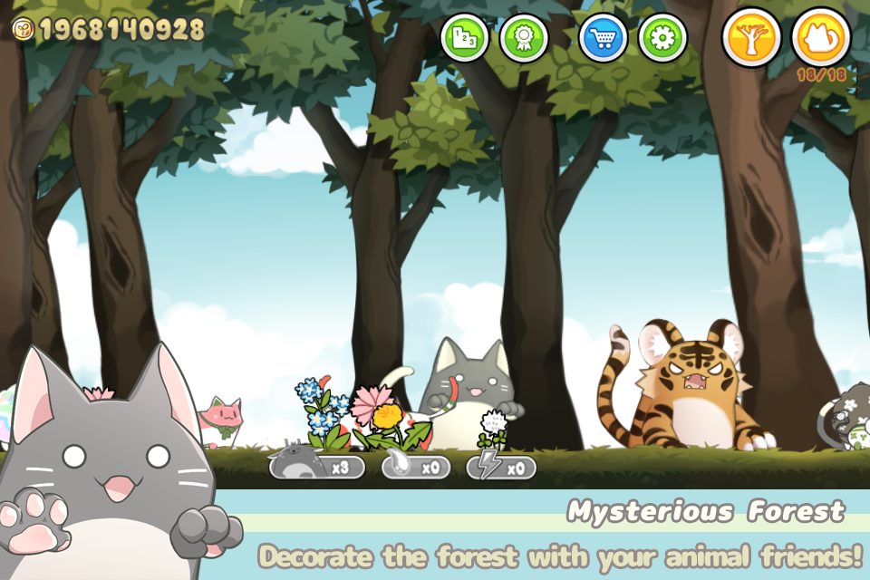 숲속의 고양이 - 숲속 동물 키우기 게임 스크린 샷