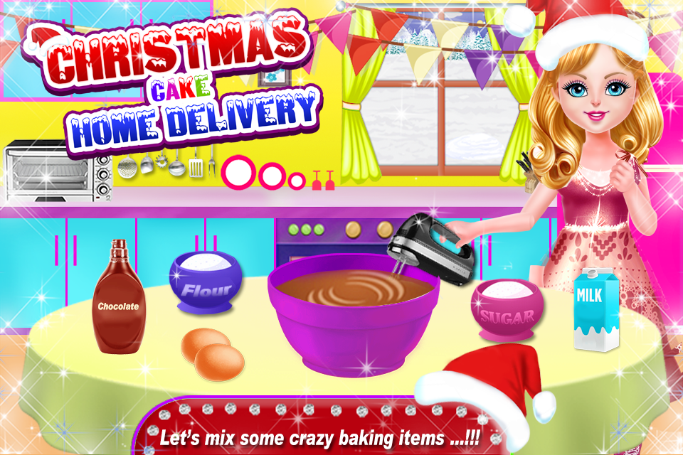 Christmas Cake Maker Factory-Free Home Delivery Game Screenshot