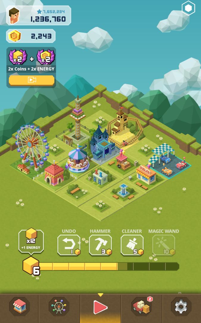 Merge Tycoon: 2048 Theme Park screenshot game