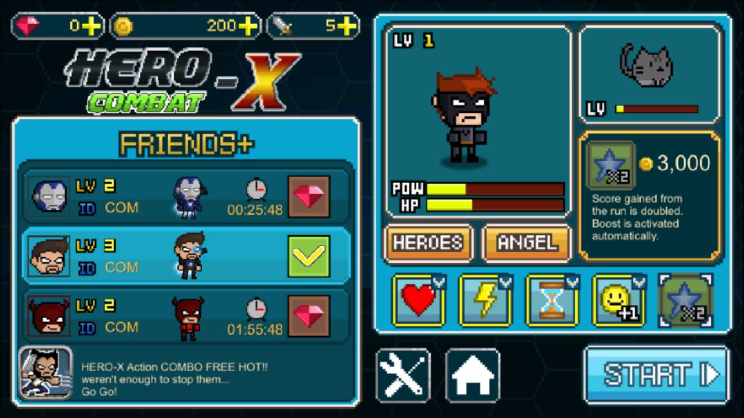 HERO-X: COMBAT ภาพหน้าจอเกม