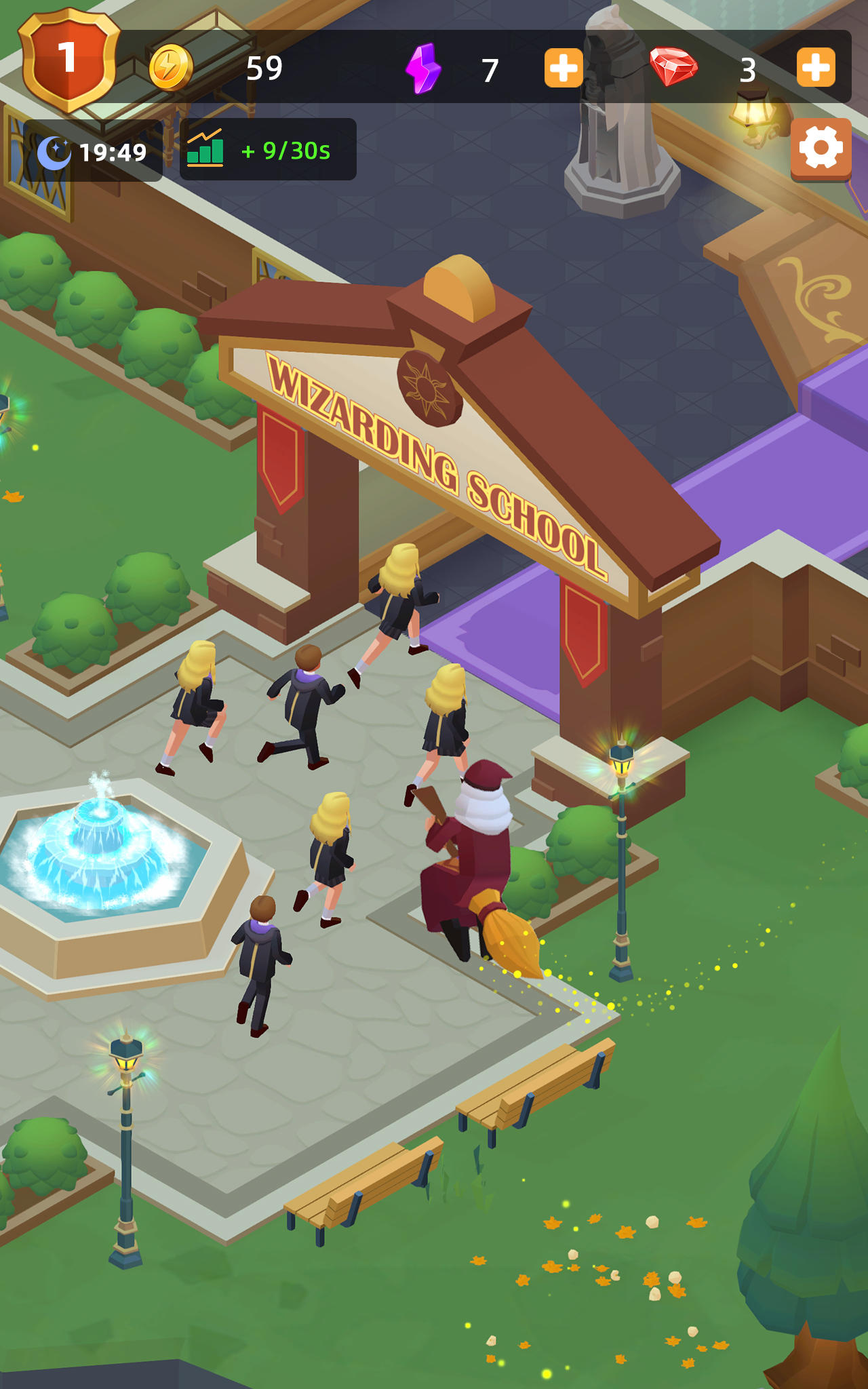 Cuplikan Layar Game Idle Wizarding School Tycoon