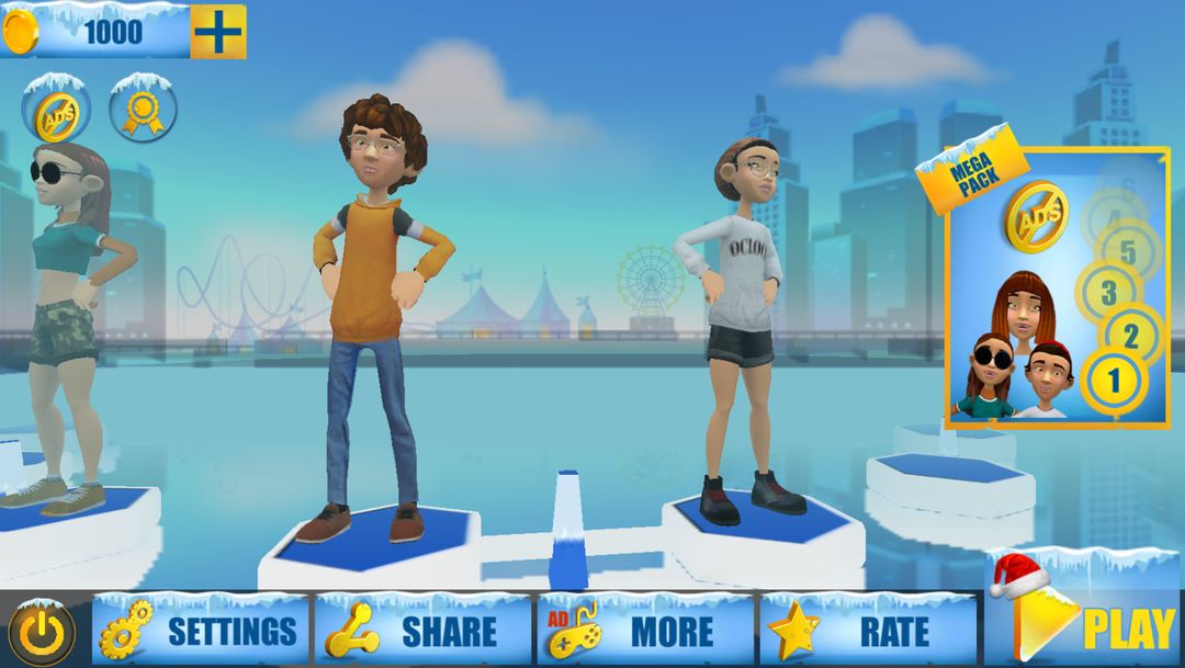 물 공원 게임 : 묘기 사람 달리기 게임 스크린 샷