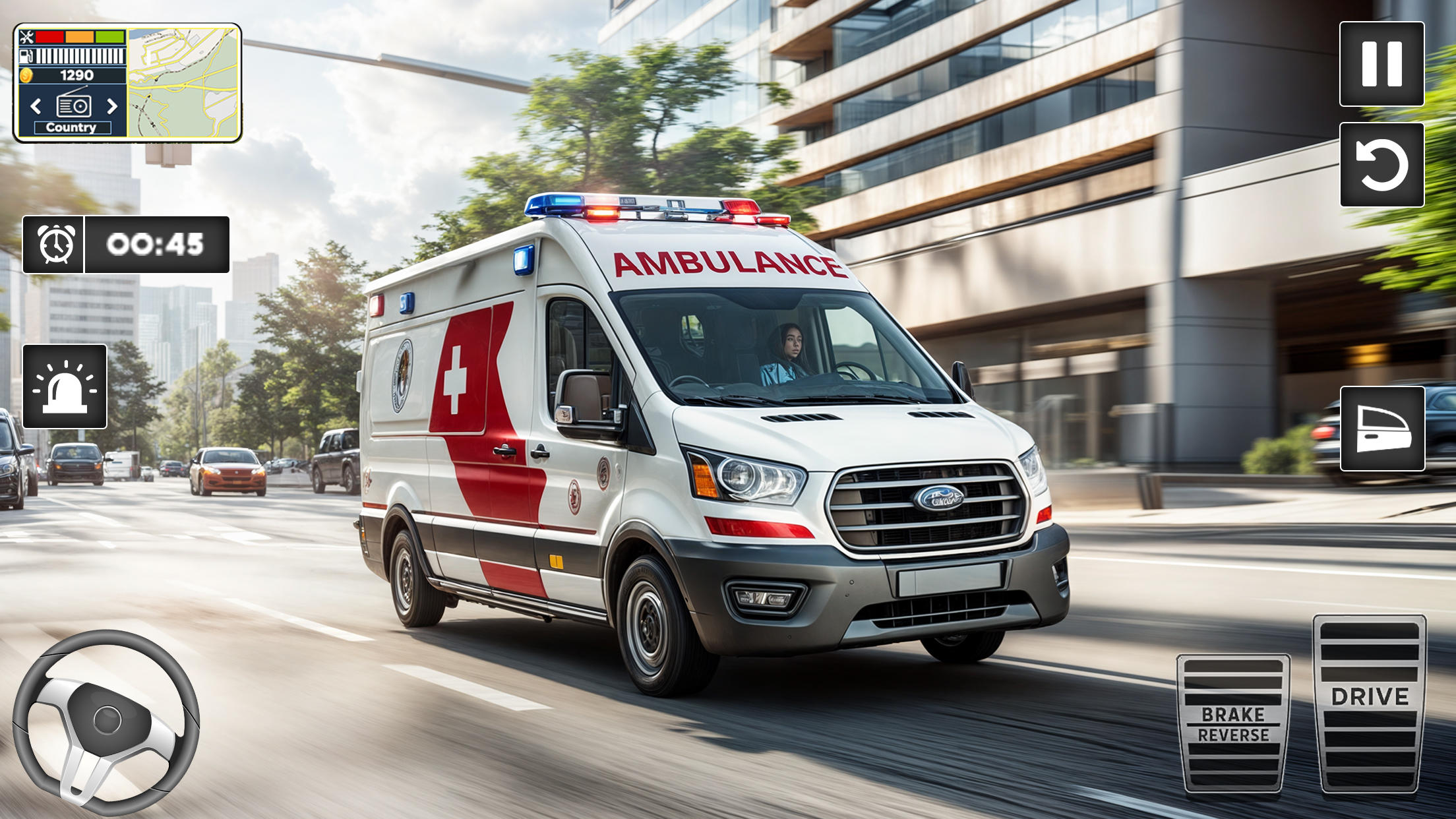 Ambulance Game Driving Sim 3D Game Screenshot