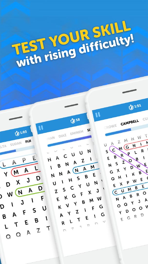 UpWord Search - Scrolling Word Search Puzzle Game遊戲截圖