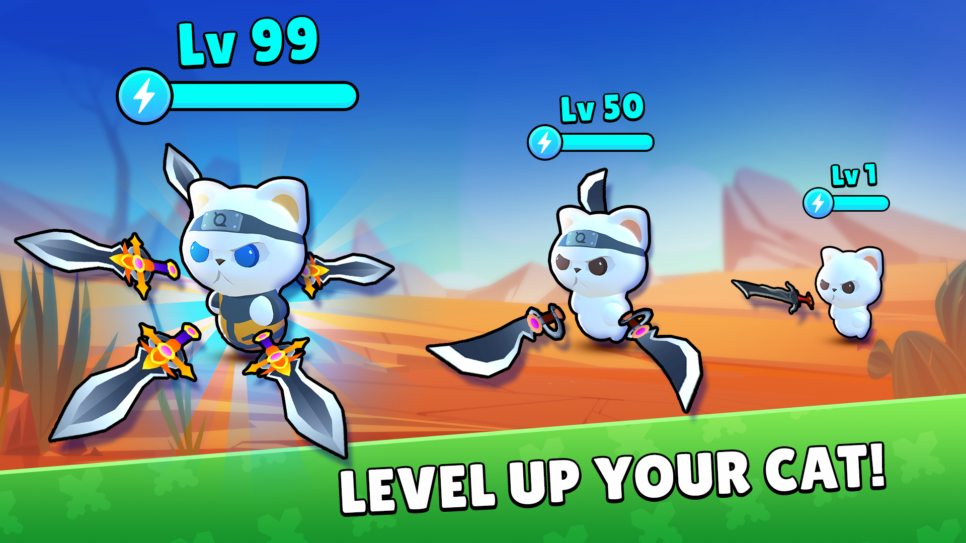 Cat Battle: Spinning Sword Game Screenshot