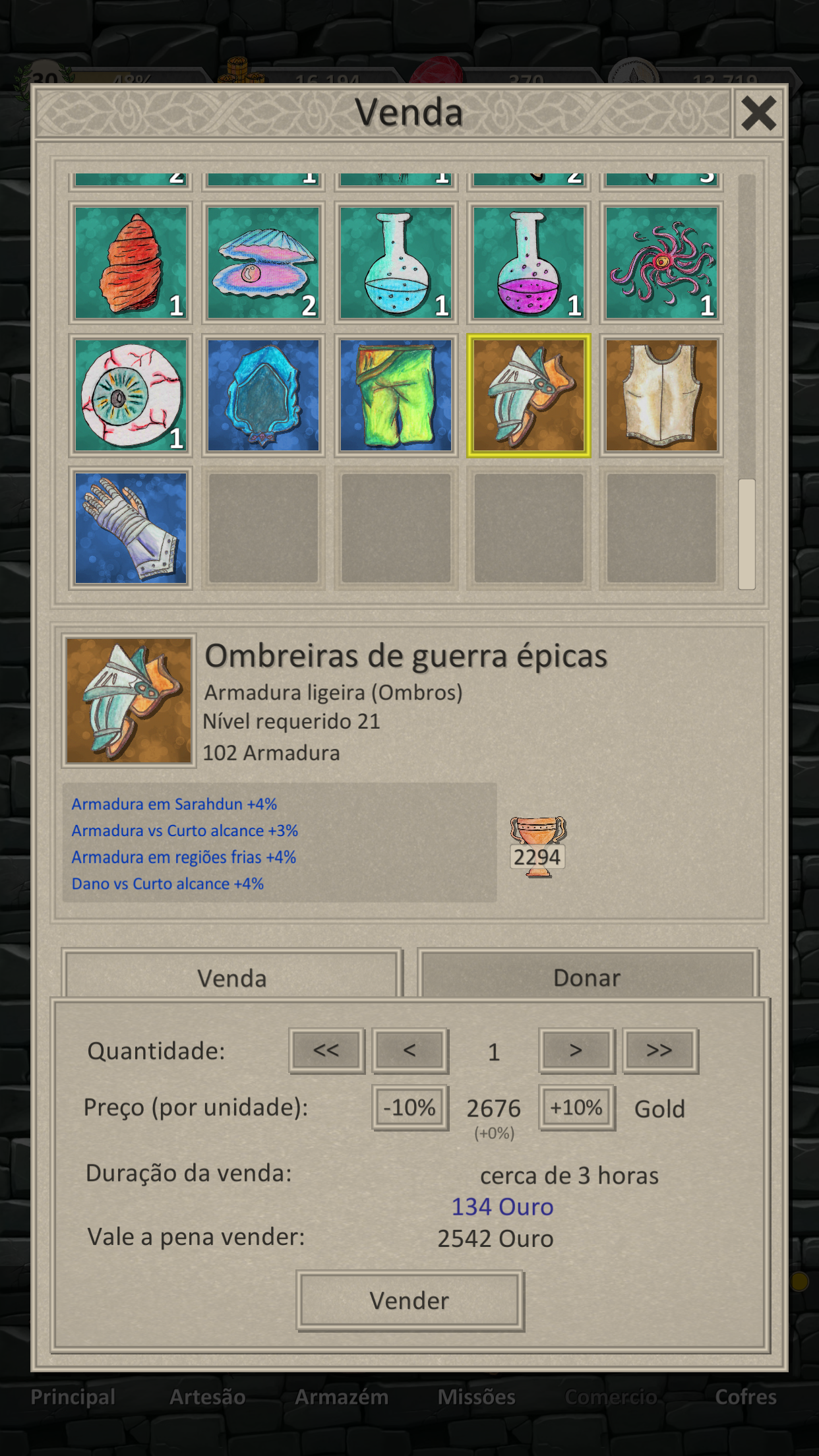 Captura de Tela do Jogo Heroes and Merchants RPG