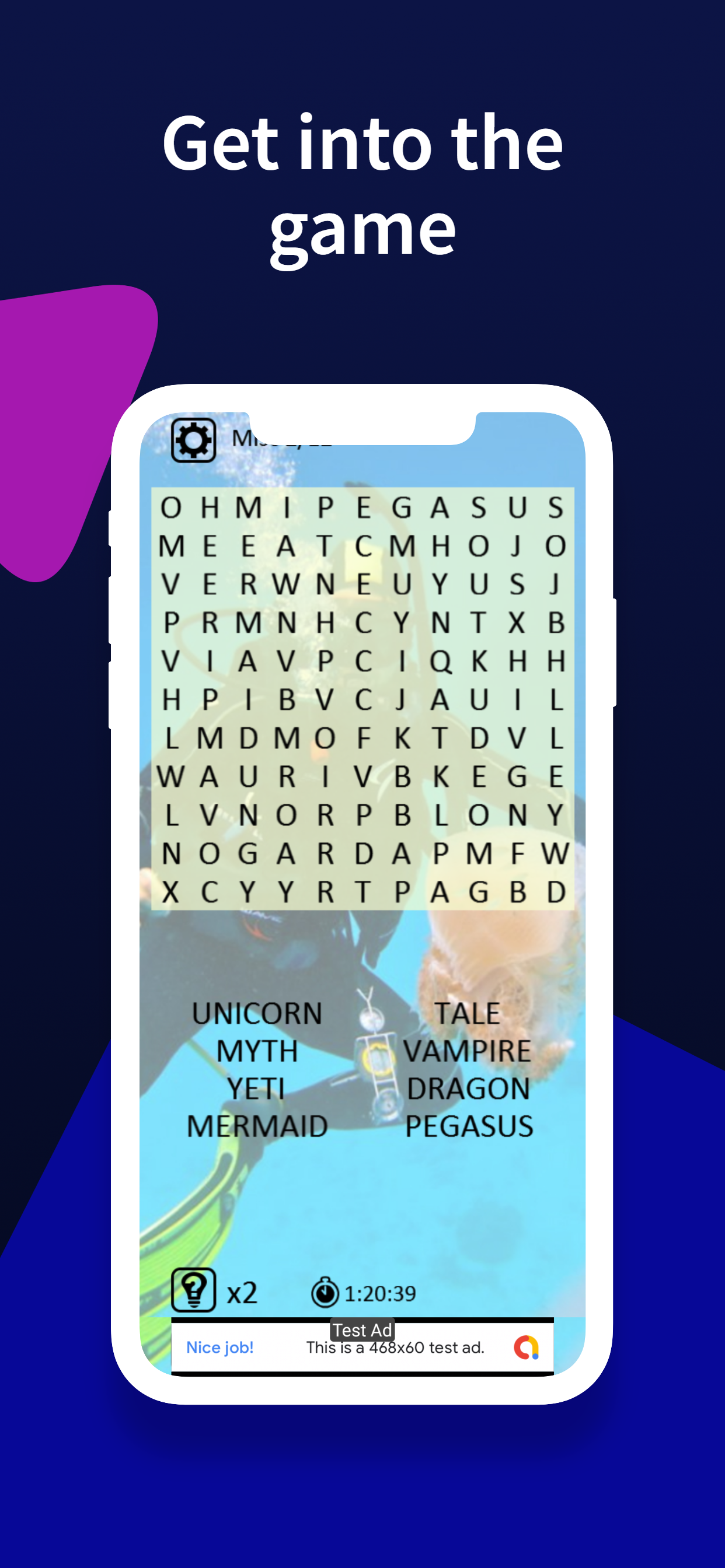 Screenshot of Word Search Game