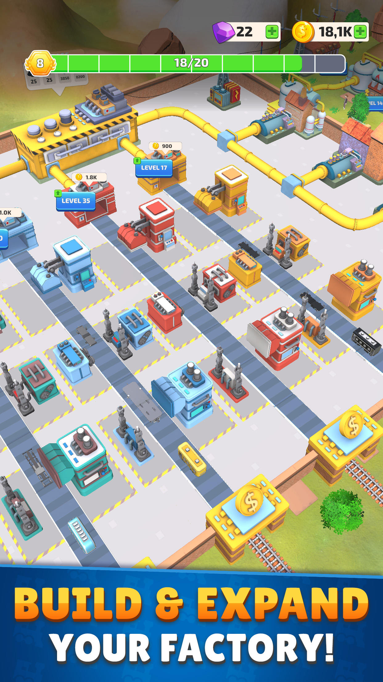 Train Factory : Idle Tycoon ゲームのスクリーンショット