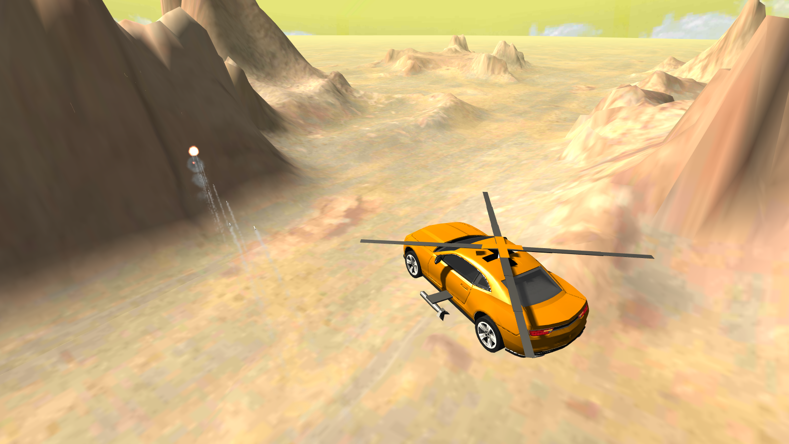 Flying Muscle Helicopter Car Game Screenshot