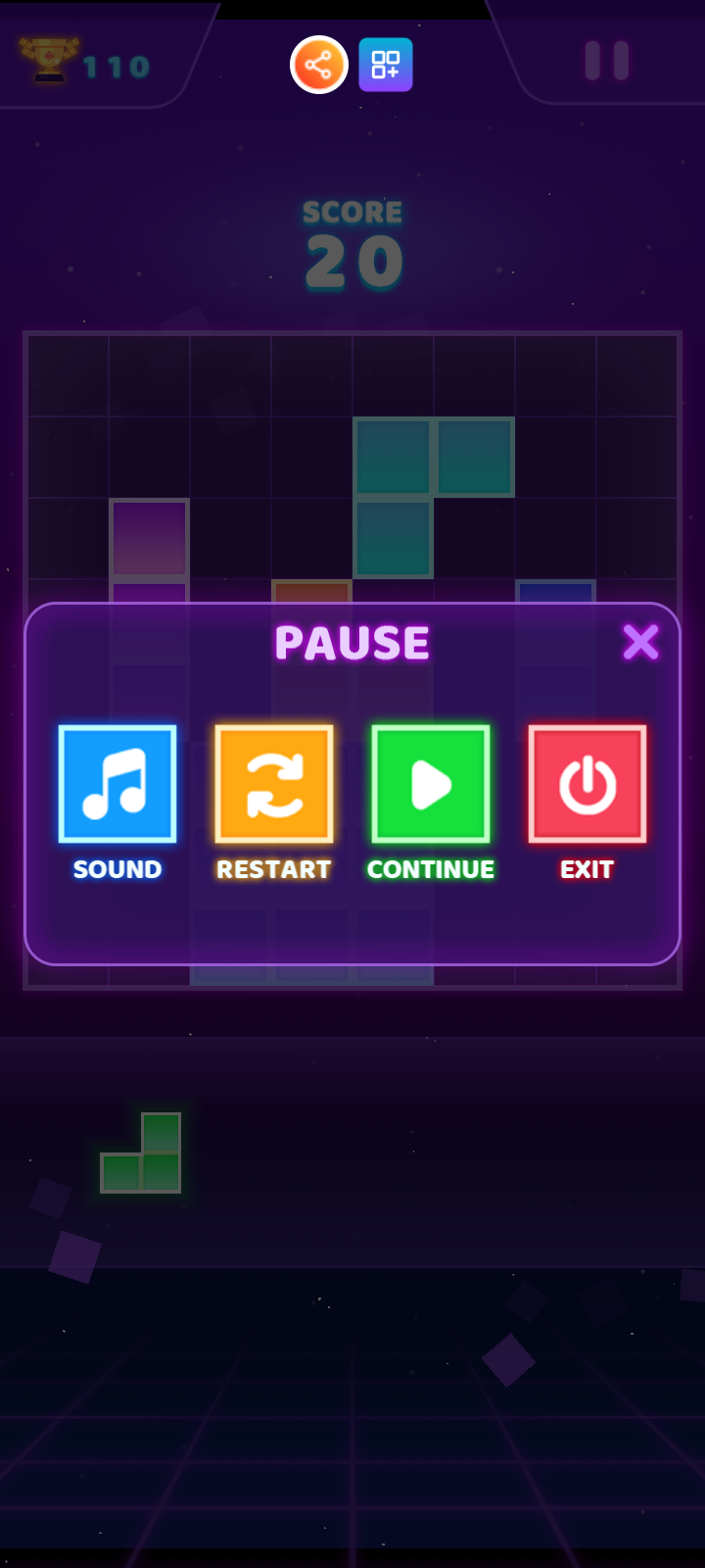 Neon Tetra Block Game Screenshot