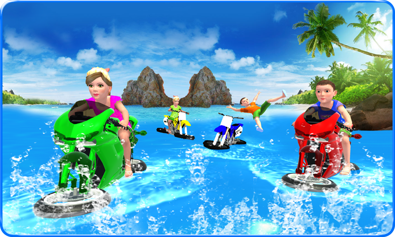 Captura de Tela do Jogo Kids Water Surfing Bike Racing