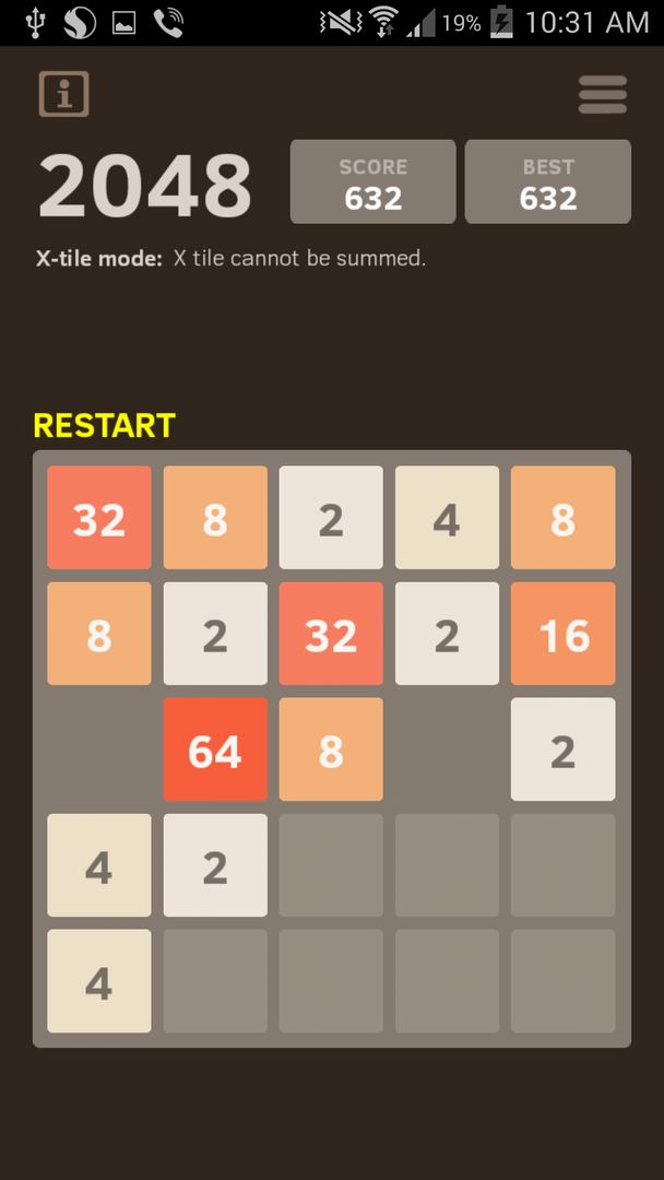 Screenshot of 2048 Number puzzle game