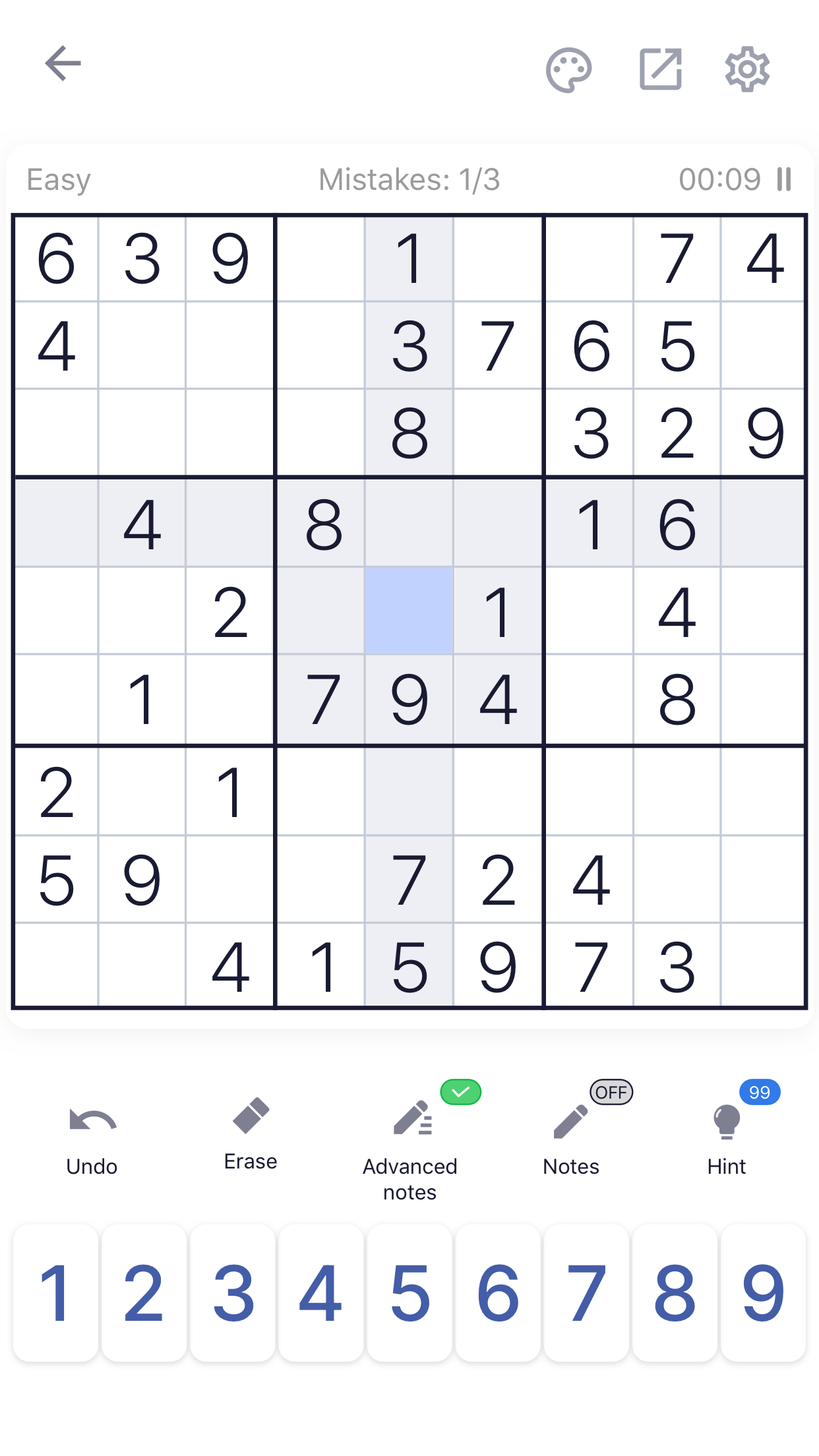 Screenshot 1 of Sudoku - ល្បែងផ្គុំរូប Sudoku បុរាណ 3.9.0