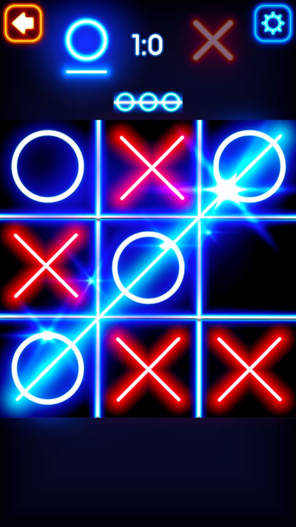 Screenshot of Tic Tac Toe Glow: 2 Players