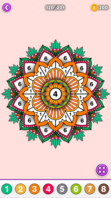 Скриншот игры Daily Mandala Pattern Coloring