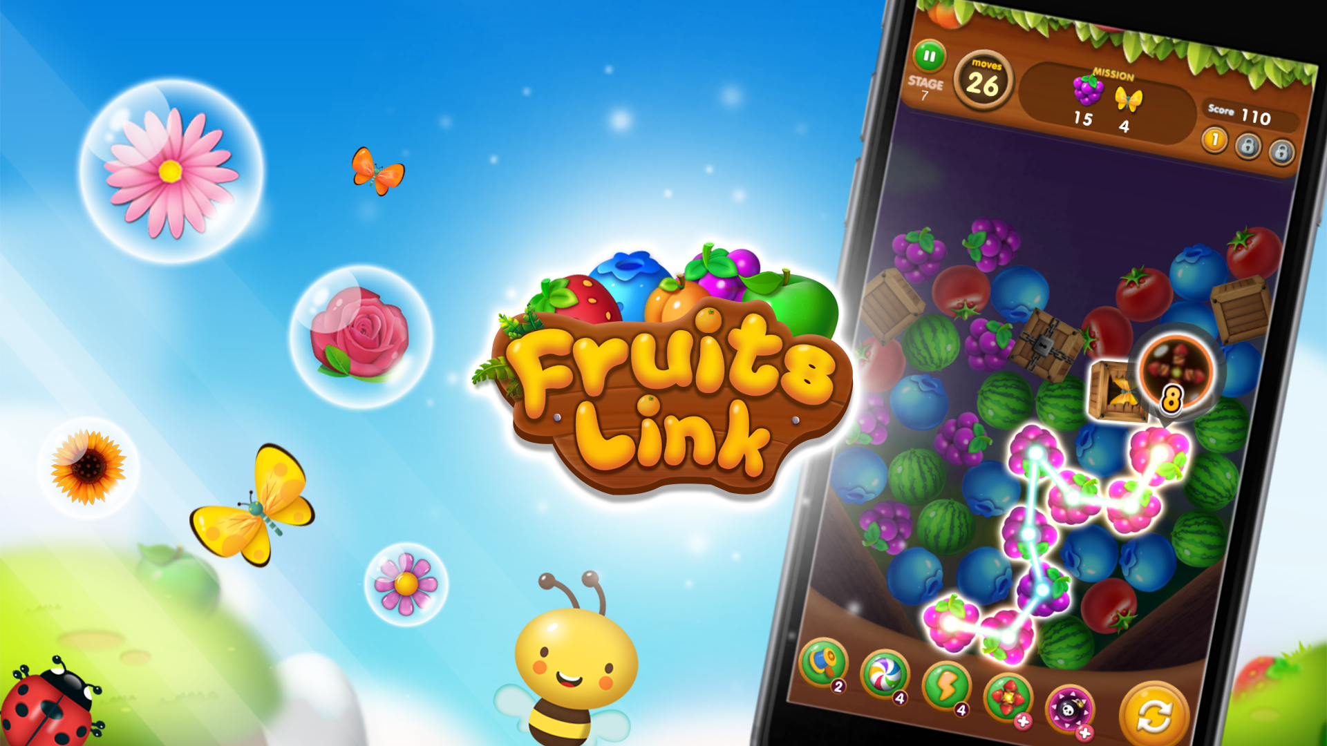 Fruits Crush: Link Puzzle Game ภาพหน้าจอเกม