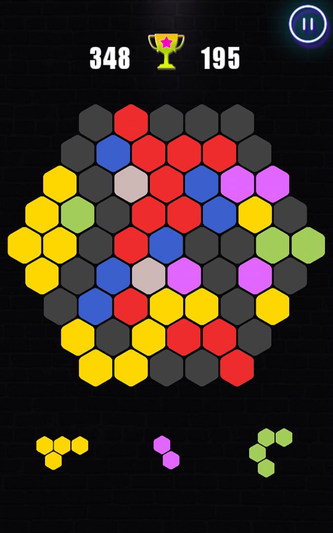 Screenshot of 퍼즐 고전을 차단 - 육각 퍼즐