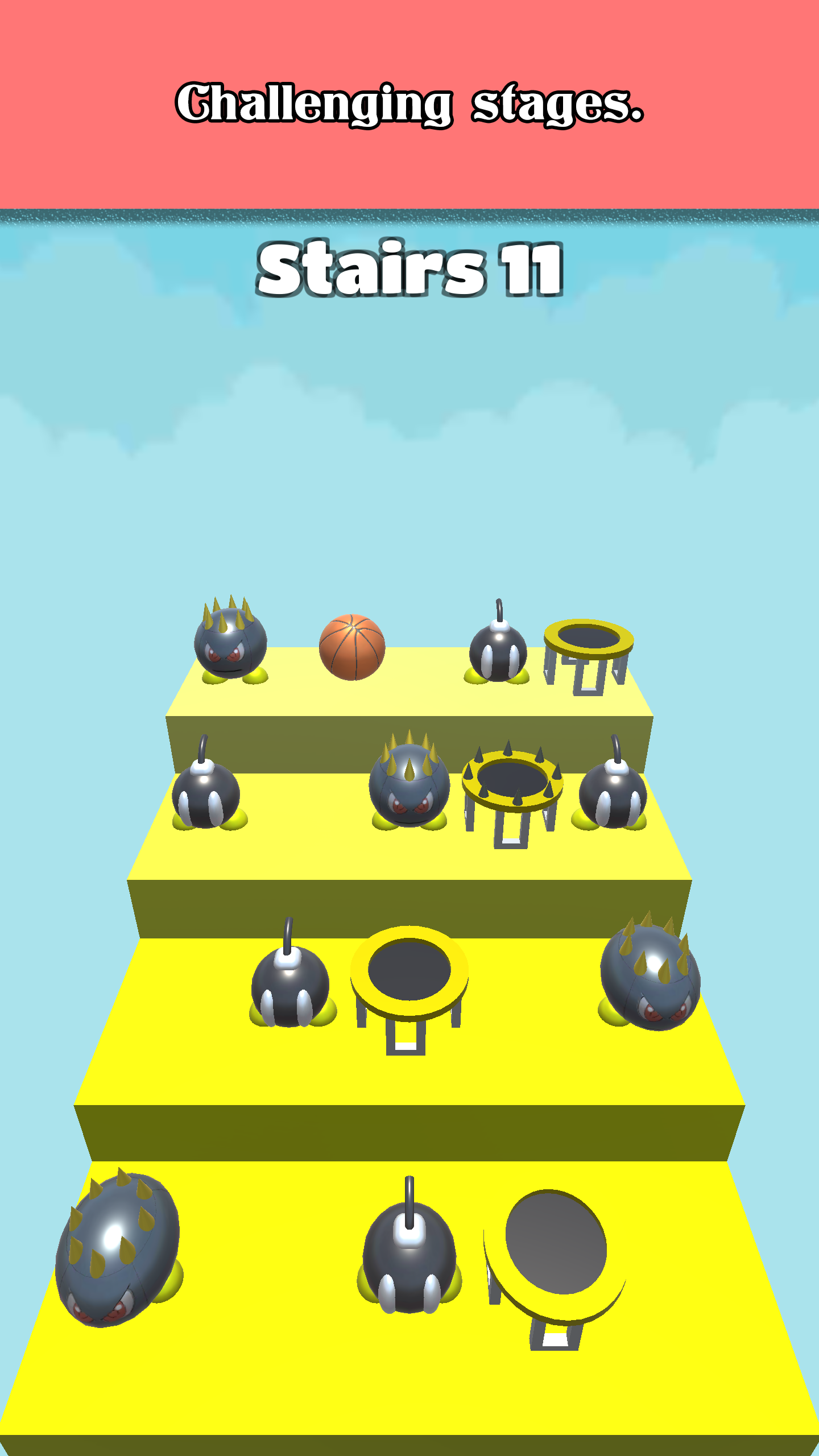 3D Dunk Stairs - Trampoline Hoop Basket Ball Game Screenshot